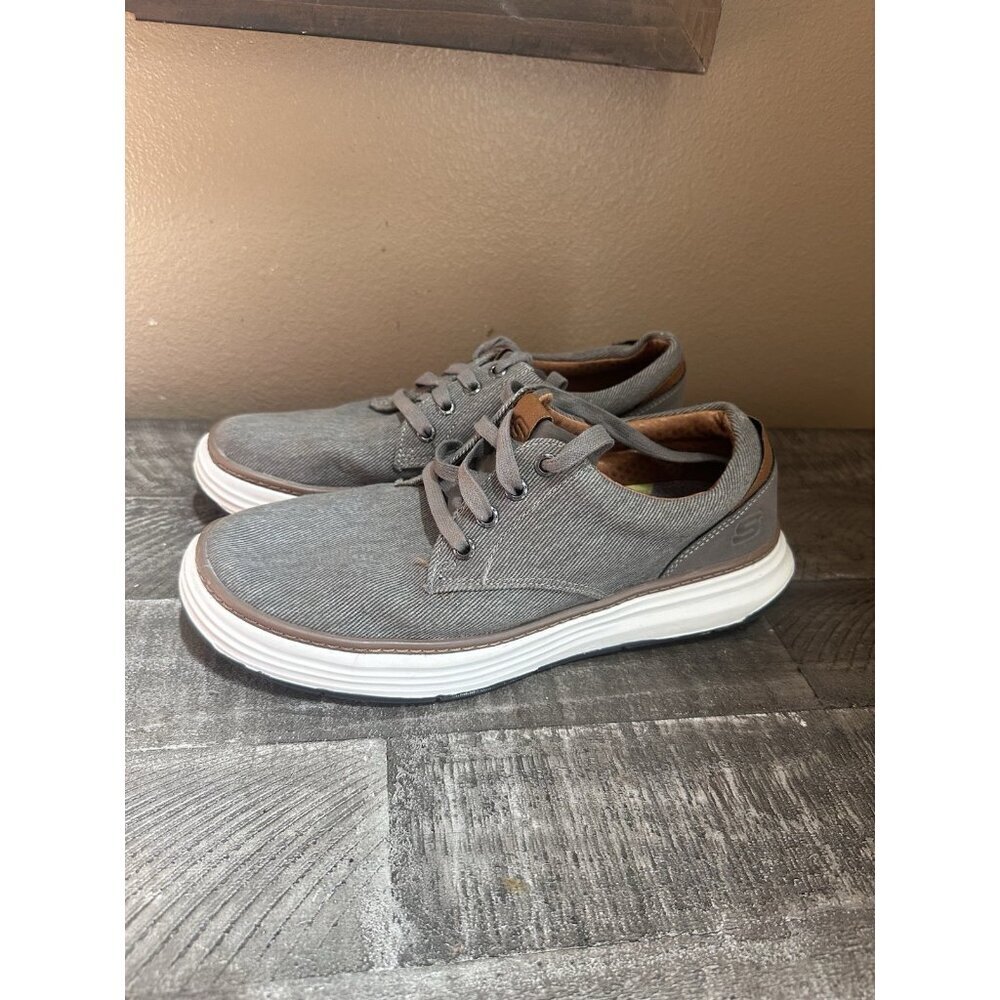 Skechers Men's Moreno Ederson 65981W-NVY Navy Blue Canvas Shoes Size 8